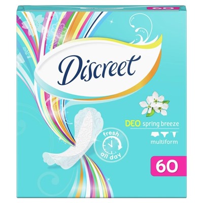 Ежедневные прокладки Discreet Deo Spring Breeze Multiform, 60 шт.