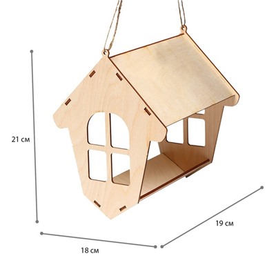 Кормушка для птиц «Избушка», 20 × 18 × 21 см