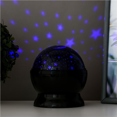 Ночник-проектор "Космос" LED от батареек 4хААА USB черный 12х12х13,5 см