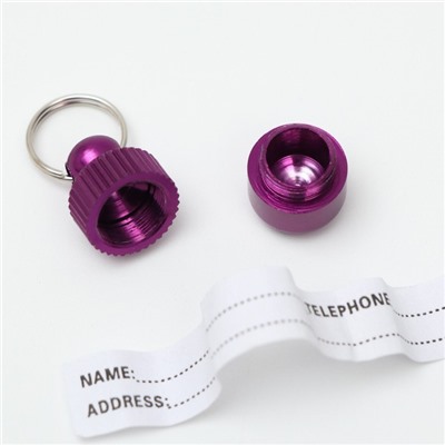 Адресник-капсула под записку "Бочонок", 1,1 х 2,3 см, фиолетовый