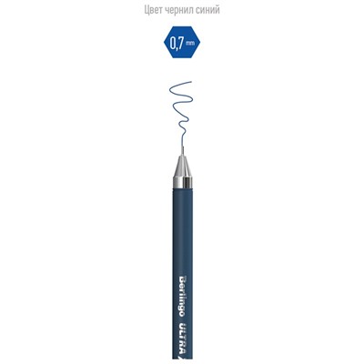 Ручка шар. Berlingo "Ultra X2" (CBp_07279) синяя, 0.7мм., игольчатый стержень