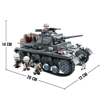 Конструктор Вторая мировая война «Немецкий танк PanzerIII», 1058 деталей