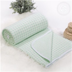 Одеяло-покрывало детское - Клетка (зеленый)