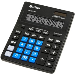 Калькулятор настольный ELEVEN Business Line CDB1201-BK/BL, 12-разрядный, 157*200*35мм, дв.питание, черно-синий