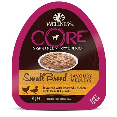 Консервы CORE SMALL BREED для собак мелких пород, курица/утка/горошек/морковь, 85 г