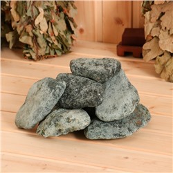 Камень для бани "Дунит" обвалованный, коробка 20 кг, мытый