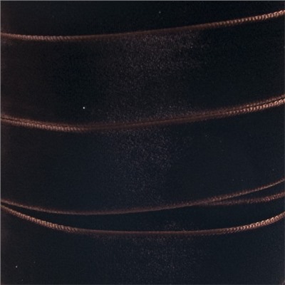 Лента бархатная 20 мм TBY LB2072 цвет коричневый 1 метр