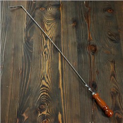 Кочерга узбекская с деревянной ручкой, с узором, 70*1 см, полная длина 92 см, сталь 3 мм