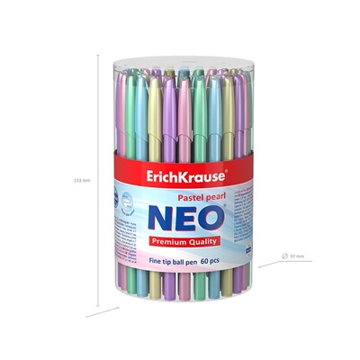 Ручка шар. ErichKrause "Neo Pastel pearl" (55380) синяя, 0.7мм, цветной пастельный корпус, в ассорт.