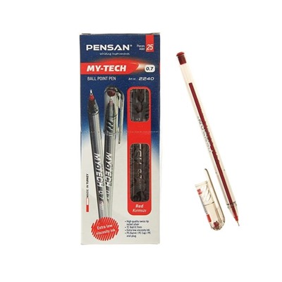 Ручка шар. Pensan "My-Tech" (2240) красная, 0.7мм, игольчатый стержень, на масляной основе