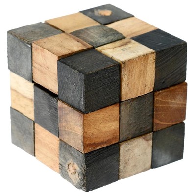 Головоломка из дерева "Темный куб" 6,5х6,5х6,5 см