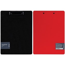 Доска-планшет с зажимом Berlingo "Steel&Style", пластик (полифом) (PPf_93013) красная/черная