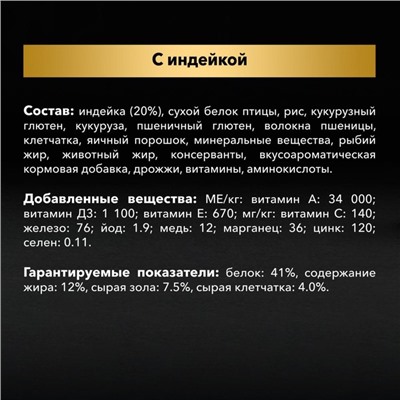 Сухой корм PRO PLAN для стерилизованных кошек, индейка  400 г