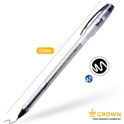 Ручка гелевая Crown "Hi-Jell Needle" черная 0.5мм (HJR-500NB) игольчатый стержень