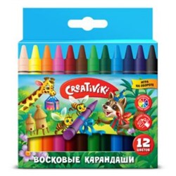 Карандаши восковые 12цв КВ12КР Creativiki {Китай}