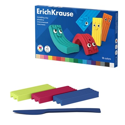 Пластилин ErichKrause "Color Friends" 18цв. 270гр. стек (61342)