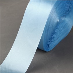Лента атласная, 50 мм × 100 ± 5 м, цвет голубой