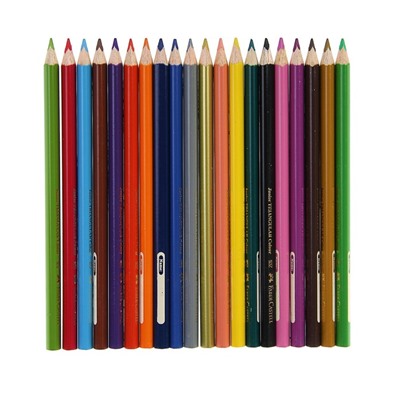 Карандаши 20 цветов Faber-Castell Jumbo GRIP трёхгранные , с точилкой