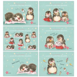 Альбом для рисования BG А5 24л. на скрепке "Маленький пингвинчик" (АР5ск24_10952) обложка картон