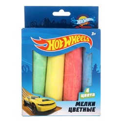 Набор мелков цветных МУЛЬТИ АРТ "Hot Wheels" 4цв. (100MEL4-HW, 303553) для рисования на асфальте