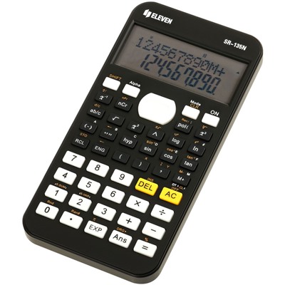 Калькулятор научный ELEVEN SR-135N, 10+2-разр., 240 функций, 148*75,5мм, питание от батареек, черный