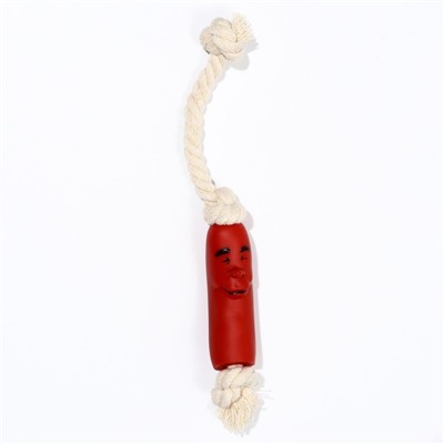 Игрушка "Сосиска в неге на верёвке" для собак, 14 см