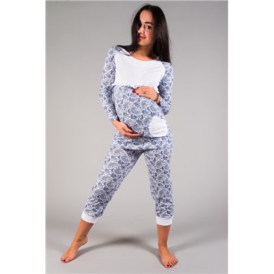 Пижама для беременных 05-654 (Огурцы на белом)