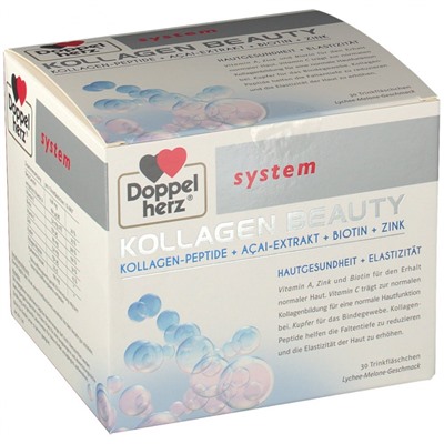 Doppelherz (Доппельхерц) system KOLLAGEN Beauty Коллаген, уменьшающий морщины, в питьевых бутылочках 30 шт