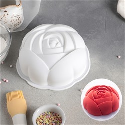 Форма для муссовых десертов и выпечки Доляна «Роза», 17×5,5 см, цвет белый