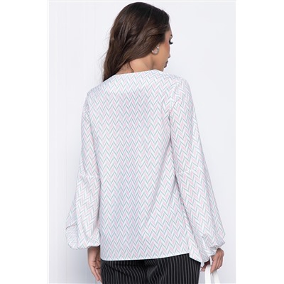 Блуза Фортуна (бело-розовая) Б10736