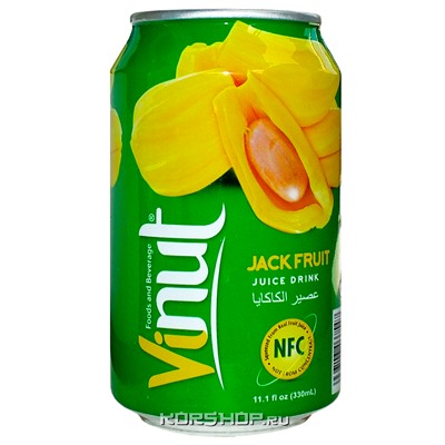 Безалкогольный сокосодержащий напиток со вкусом джекфрута Vinut, Вьетнам, 330 мл