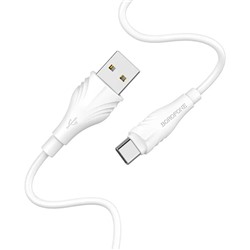 Кабель Type-C - USB, 2 м, "BX18 Optimal ", силиконовый, в коробке (6931474700476) "Borofone", белый, 3.0A