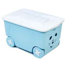 Детский ящик для игрушек COOL на колесах 50 литров, цвет голубой