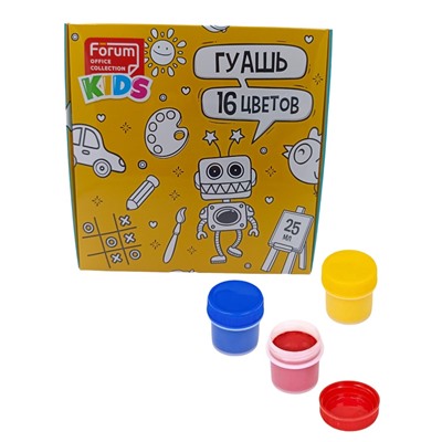 Гуашь FORUM Office Collection KIDS 16цв. 25мл. (FG-216-R)