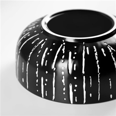 Салатник «Глазурь», 1 л, 18×7 см, цвет чёрный