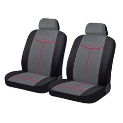 Авточехлы ALCANTARA FRONT, на передние кресла, серый, черный, красный, трикотаж