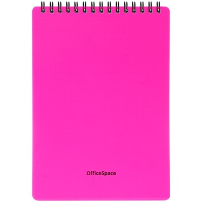 Блокнот А5 60л. на гребне "Neon. Розовый" ("OfficeSpace", Б5к60грП_35403) пластиковая обложка