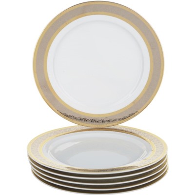 Тарелка десертная Opal, декор «Широкий кант платина, золото», 21 см