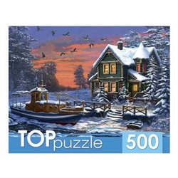 TOPpuzzle  500 элементов "Зимний пейзаж" (ХТП500-6818)