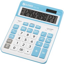 Калькулятор настольный ELEVEN CDC-120-WH/CY, 12-разрядный, 155*206*38мм, дв.питание, бело-синий