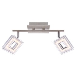 Спот KERSTIN 2x3,3Вт LED матовый никель 17,5x30x17,5см