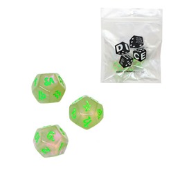 Астрологические кубики для гадания "Время игры", 3 шт, зеленые