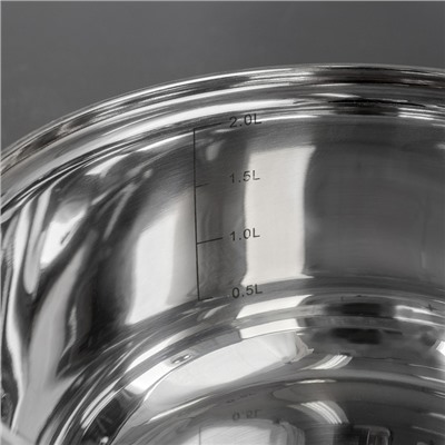 Набор посуды Доляна «Гретте», 3 предмета: сотейник 1,5 л, d=16 см, кастрюли 2 л, 4 л, d=18 см, d=22 см, стеклянные крышки