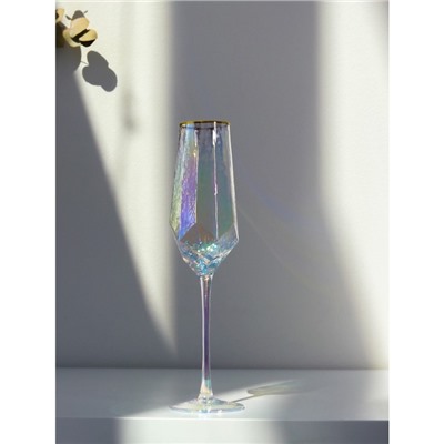 Набор бокалов для шампанского Magistro «Дарио», 180 мл, 7×27,5 см, 2 шт, цвет перламутровый