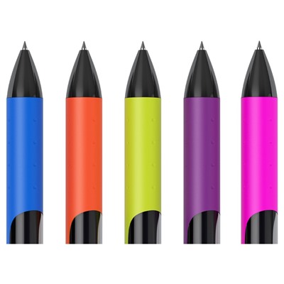 Ручка гелевая автомат. Berlingo "Color Zone gel" (CGm_50062) черная, 0.5мм., корпус ассорти