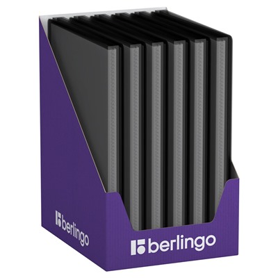 Папка  10 вкладышей BERLINGO "No Secret" 17мм, 700мкм, полупрозрачная черная (DB4_10993) с внутр. карманом