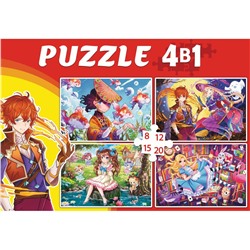 Puzzle 4 в 1 "Мир аниме" 8, 12, 15 и 20 эл. (П8-12-15-20-7243)