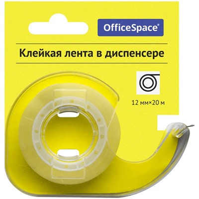 Клейкая лента 12мм*20м "OfficeSpace" прозр., в диспенсере (288235)