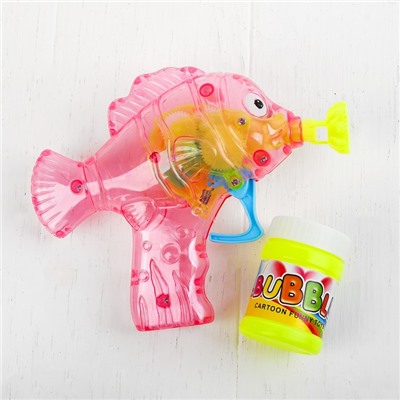 Мыльные пузыри «Рыбка-пистолет» со светом, 50 мл, цвета МИКС