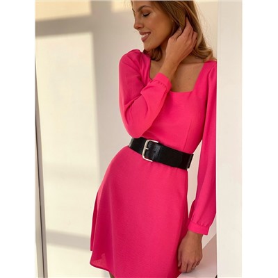 5056 Платье с вырезом каре розовое